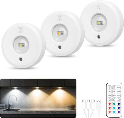 SET DE 3 LUCES LED + 1 CONTROL REMOTO